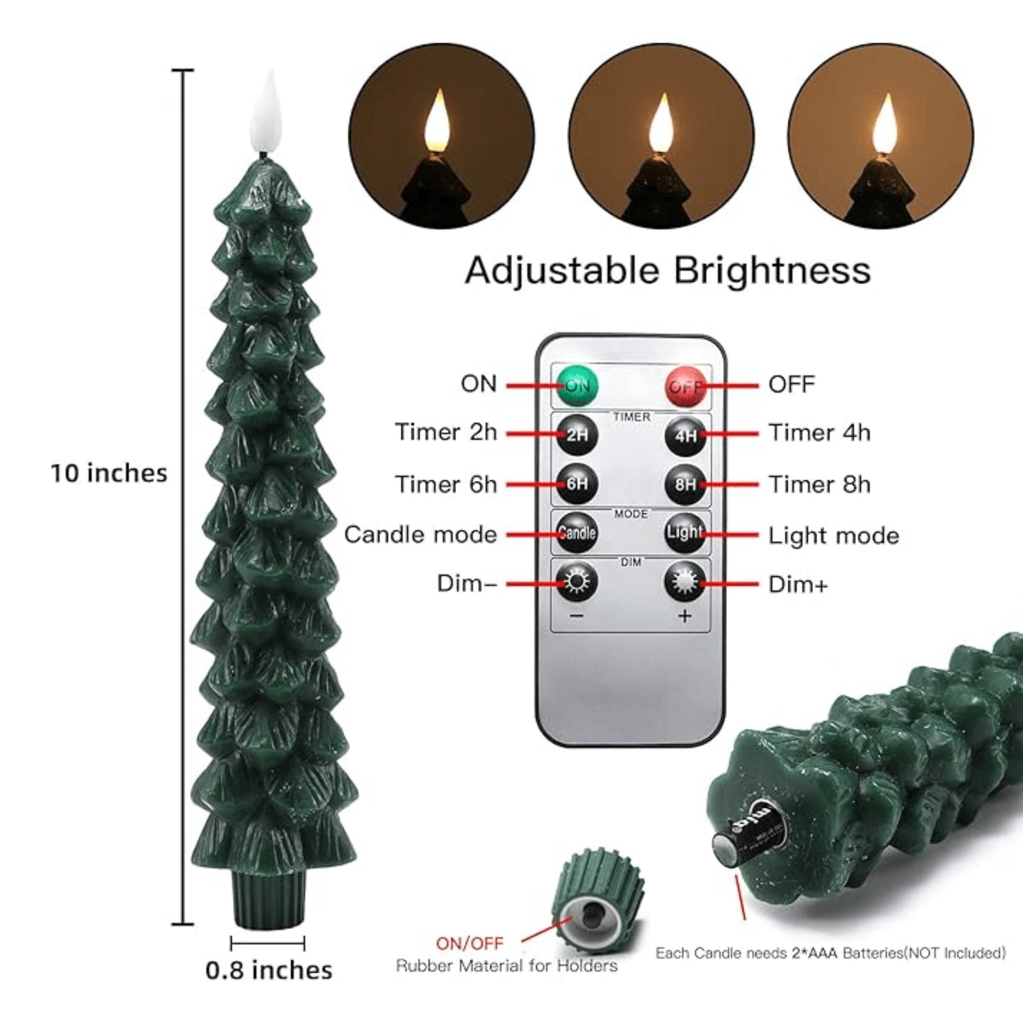 Christmas Flameless Taper Candles